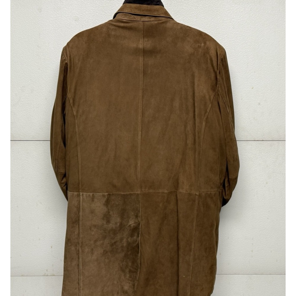 Brooks Brothers Leather Suede Field Jacket Men's XL Tan Zip Out Lining - Picture 7 of 16